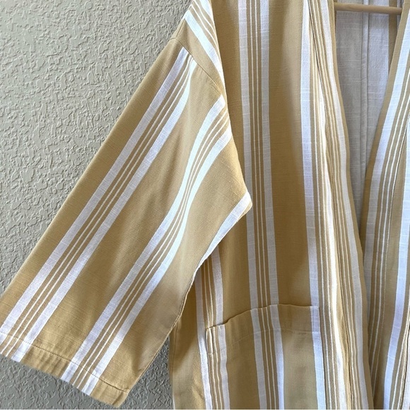 Eileen Fisher Reed Kimono Jacket Organic Cotton Striped Coastal Boho Artsy MP - Picture 9 of 13